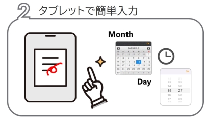 タブレットで簡単入力